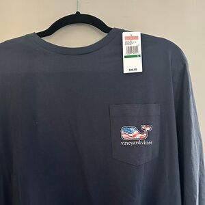 Vineyard Vines Men's Dark Blue Long Sleeve Tee